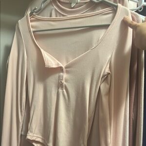 Women's Pink Ribbed Top